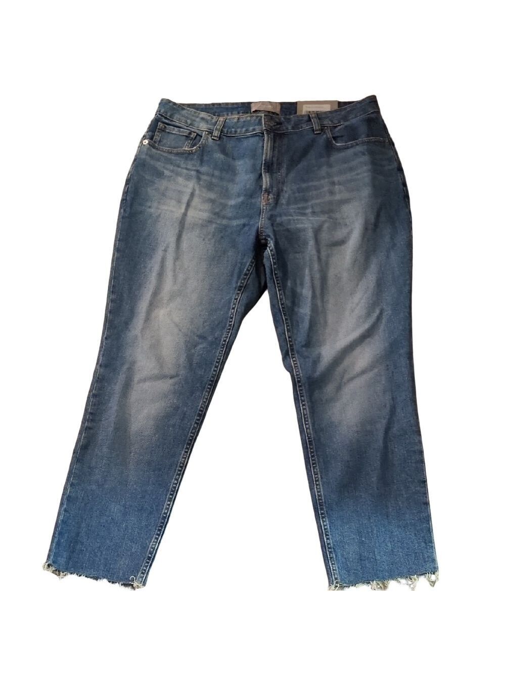 Everlane The Curvy Cheeky High Waisted Straight Jeans Raw Hem Size 34R